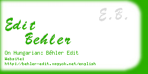 edit behler business card